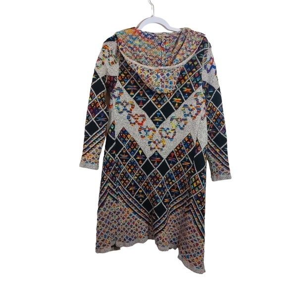 Northern Angel Ladies Long Sleeve Rainbow Hooded Cardigan Duster- size XS-S - Picture 3 of 5